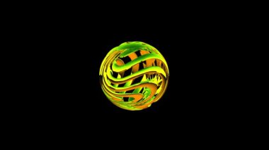 Zaman dizisi sırasında uzayda birkaç dönüş yapan spiral yapıya sahip hareketli küresel nesne.