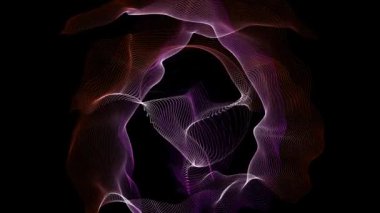 Çeşitli çizgilerden oluşan soyut şeklin canlandırılması ve zaman dizisi sırasında çeşitli geçişler.