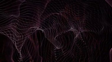 Çeşitli çizgilerden oluşan soyut şeklin canlandırılması ve zaman dizisi sırasında çeşitli geçişler.