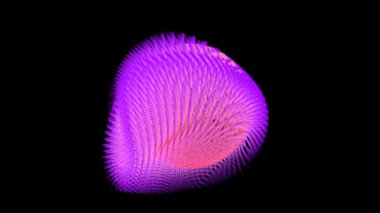 Değişik geçişler, dönüşler ve deformasyonlar, çeşitli kozmik ya da doğal nesnelerin olası simülasyonları ile vires ile kaplı hareket alanı ile kaplı animasyon küresel nesne.