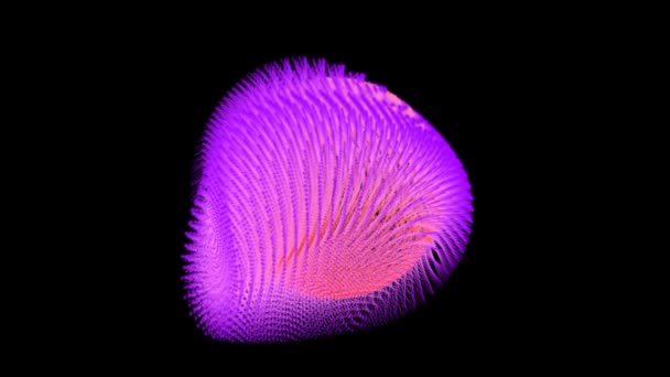 Objeto Esférico Animado Coberto Com Campo Oscilante Feito Vires Com — Vídeo de Stock
