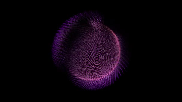 Animated Spherical Object Covered Wiggling Field Made Vires Various Transitions — Stock Video