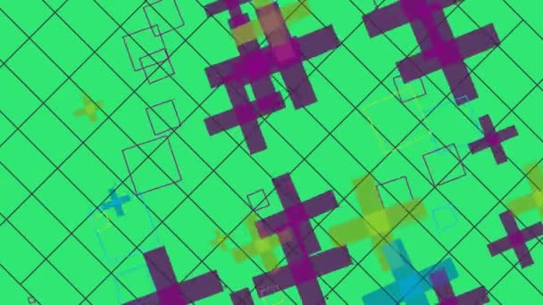 Animatie Van Verschillende Geometrische Vormen Met Verschillende Overgangen Transformaties Rotaties — Stockvideo