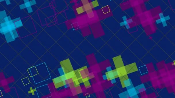 Animation Verschiedener Geometrischer Formen Mit Mehreren Übergängen Transformationen Und Rotationen — Stockvideo