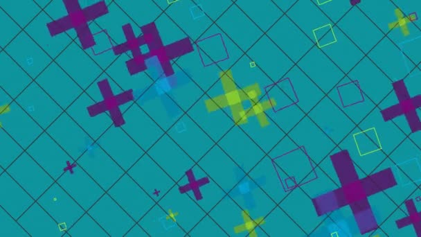 Animation Verschiedener Geometrischer Formen Mit Mehreren Übergängen Transformationen Und Rotationen — Stockvideo