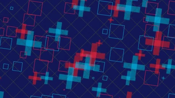 Animazione Varie Forme Geometriche Con Diverse Transizioni Trasformazioni Rotazioni Nello — Video Stock