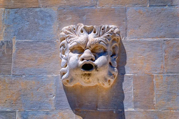 Une Sculpture Murale Médiévale Décorative Située Dans Vieille Ville Dubrovnik — Photo