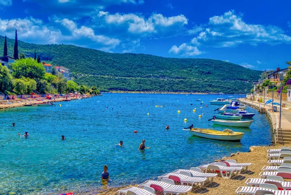 Neum Bosnia Herzegovina Lipca 2020 Ludzie Plaży Morzu Słoneczny Letni Zdjęcia Stockowe bez tantiem