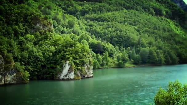 Красивые Природные Окрестности Реки Дрина Возле Вышеграда Боснии Герцеговине — стоковое видео