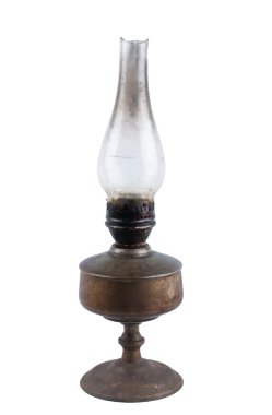 Antika gaz lambası beyaz izole