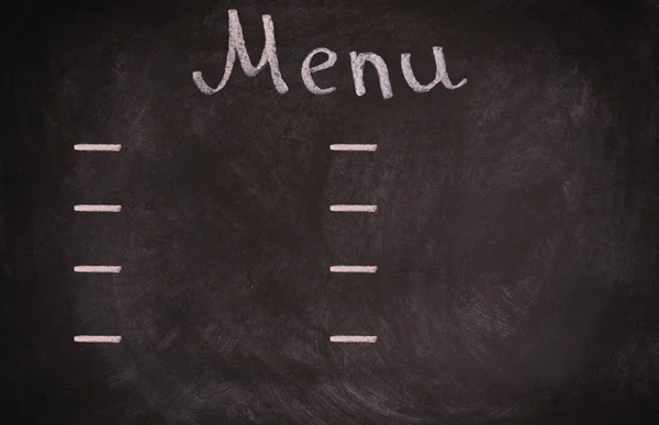 Restaurant menu bestuur op blackboard. geïsoleerd op witte achtergrond — Stockfoto