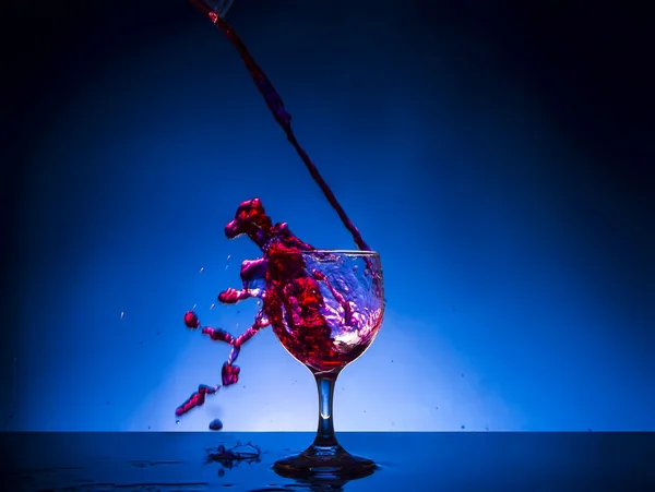Splash glass red wine — Stock Photo, Image