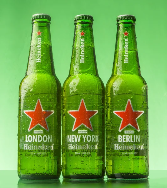 Heineken International beer, Special edition, City edition Nueva York, Berlín, Londres —  Fotos de Stock