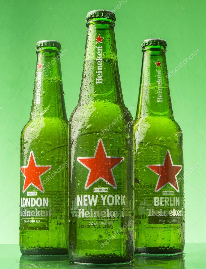 Heineken International beer, Special edition, City edition New York, beer glass with foam