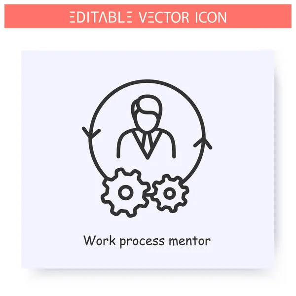 Arbeitsprozess-Mentor-Symbol. Editierbare Illustration — Stockvektor