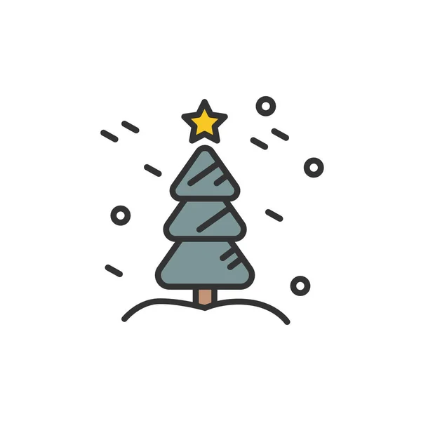 Christmas tree color icon — Stock Vector