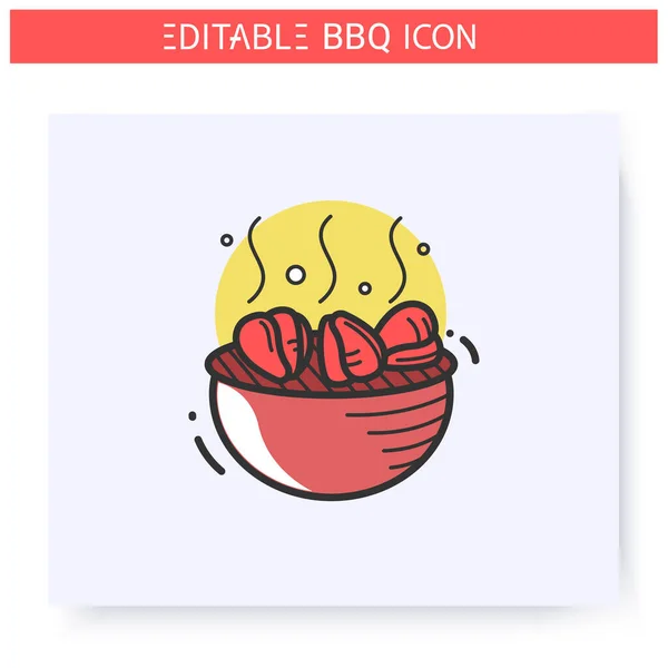 Icono de color filete de pollo a la parrilla. Editable — Vector de stock