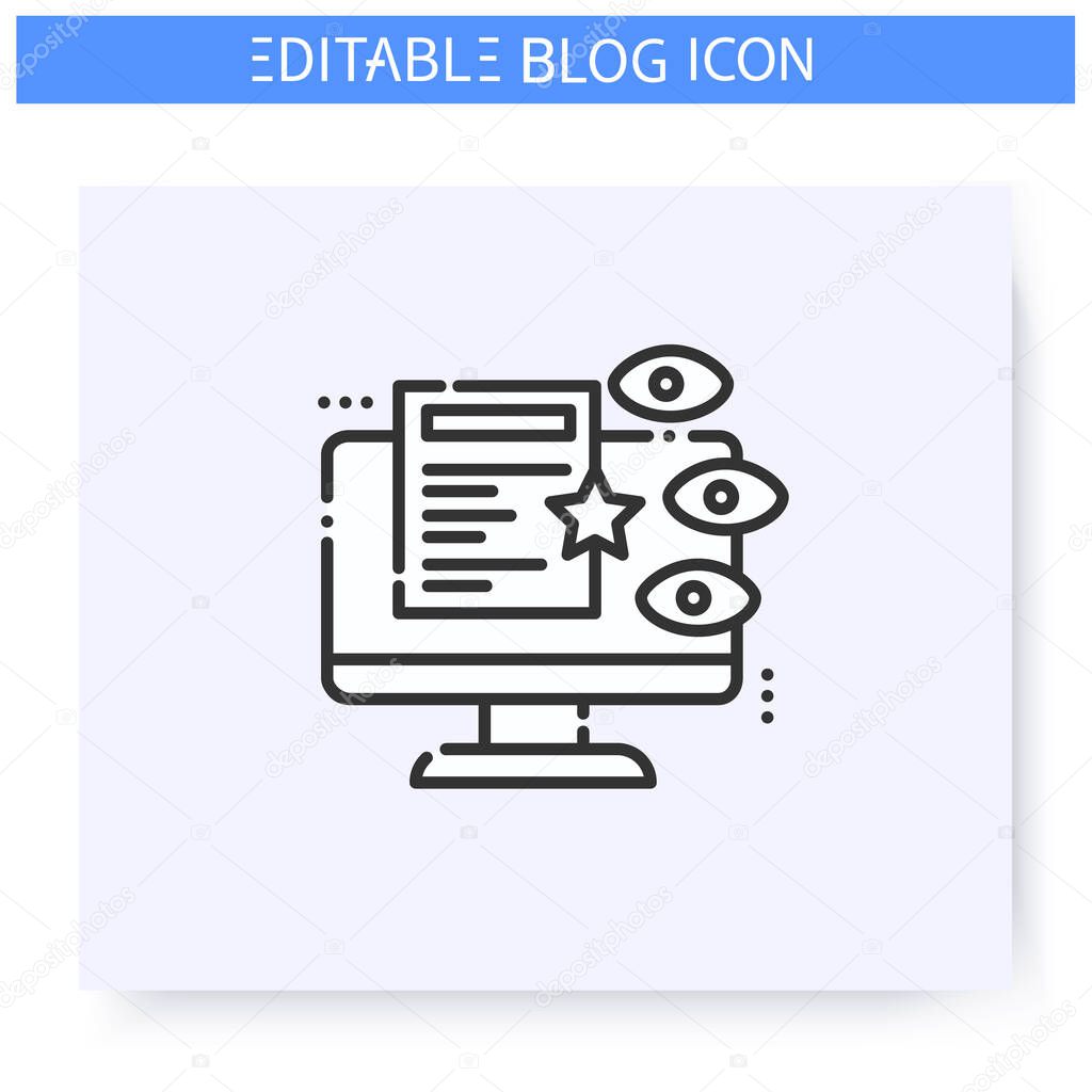 Popular post line icon. Editable illustration