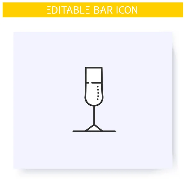 Szklana ikona szampana. Ilustracja edytowalna — Wektor stockowy