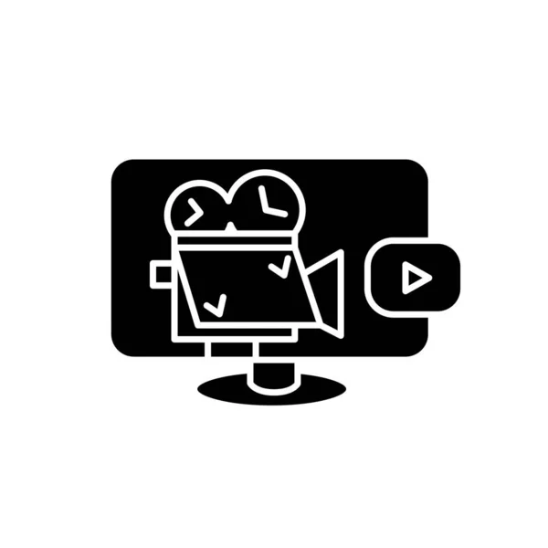 Event video production glyph icon. Silhouette — Stock Vector