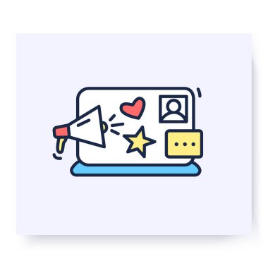 Sosyal medya pazarlama renk simgesi