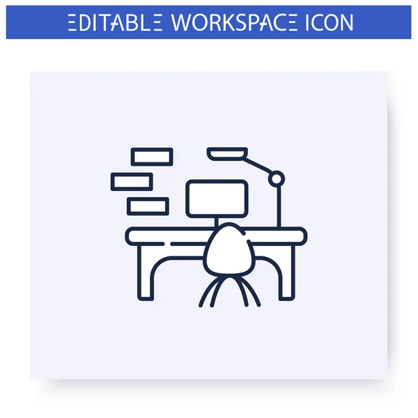 Modern workplace line icon. Editable illustration — Stock Illustration Modern workplace line icon. Editable illustration Royalty Free Stock Vectors