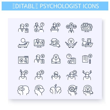 Psikolog çizgisi simgeleri ayarlandı. Düzenlenebilir