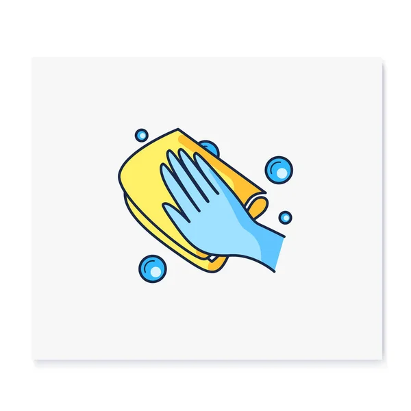 Icono de color de tejido de limpieza — Vector de stock