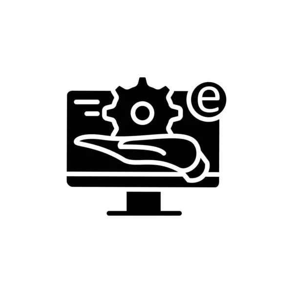 Icono de glifo de servicios electrónicos — Vector de stock