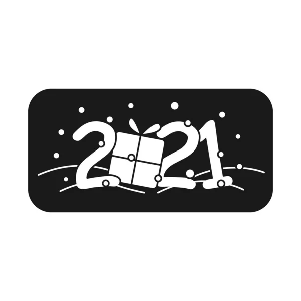 Nuevo año 2021 icono de glifo — Archivo Imágenes Vectoriales