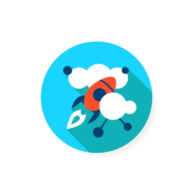 Yaratıcı ilham kaynağı düz ikon. Renk illüstrasyonu