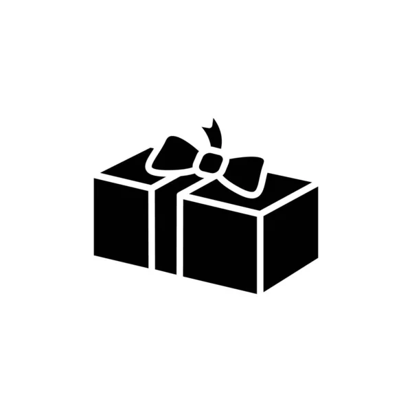 Icona del glifo presente. Illustrazione della silhouette — Vettoriale Stock