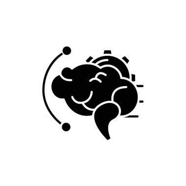 Beyin fırtınası simgesi simgesi. Siluet illüstrasyonu