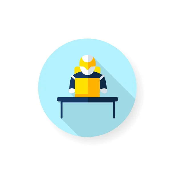 Office robot flat icon — Stock Vector