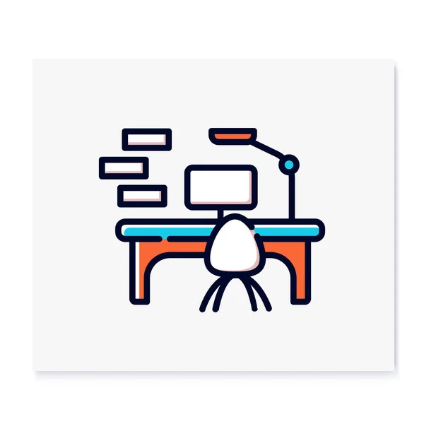 Modern workplace color icon — Stock Illustration Modern workplace color icon Royalty Free Stock Illustrations