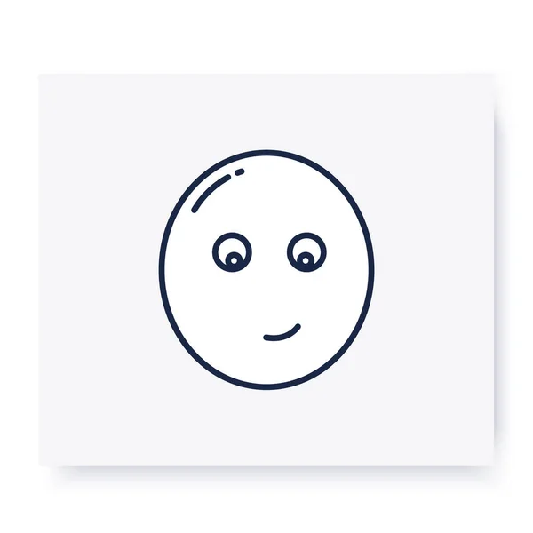 笑顔の顔のラインアイコン。編集可能なイラスト — ストックベクタ