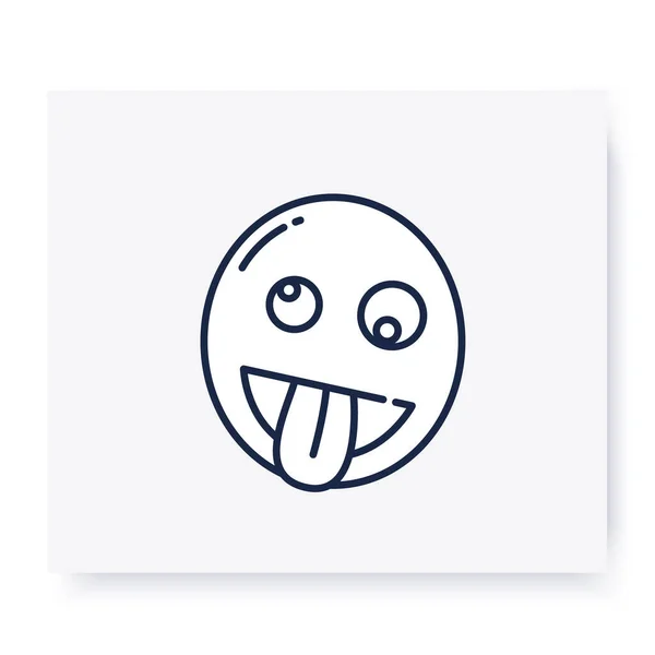 Icono de la línea facial Zany. Ilustración editable — Vector de stock