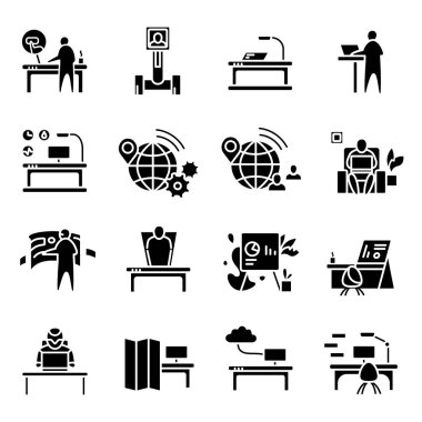 Geleceğin ofis yenilikleri, sembol simgeleri ayarlandı