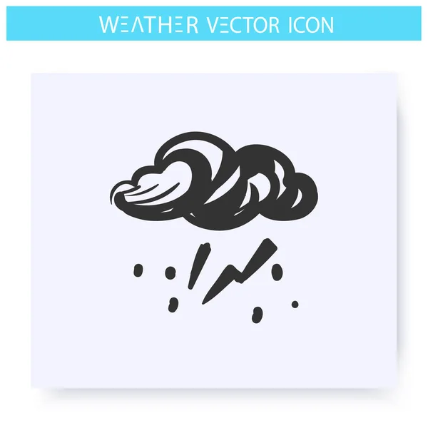 Icono de tormenta. Nube de trueno con relámpago — Vector de stock