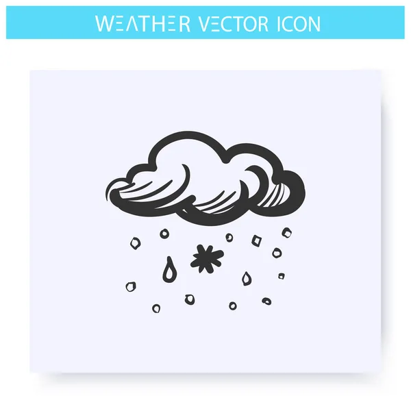 Sleet snow icon. Snow with rain — Stock Vector