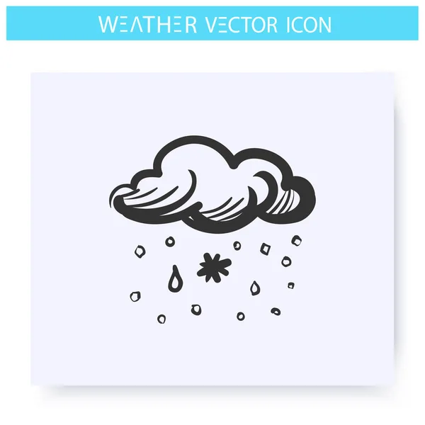 Sleet sneeuw icoon. Sneeuw met regen — Stockvector