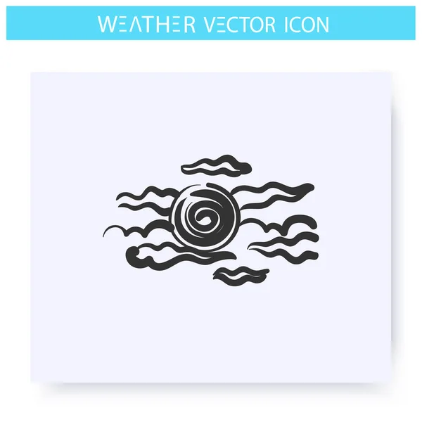 Haze icon. Foggy weather. Sun in fog — Stock Vector