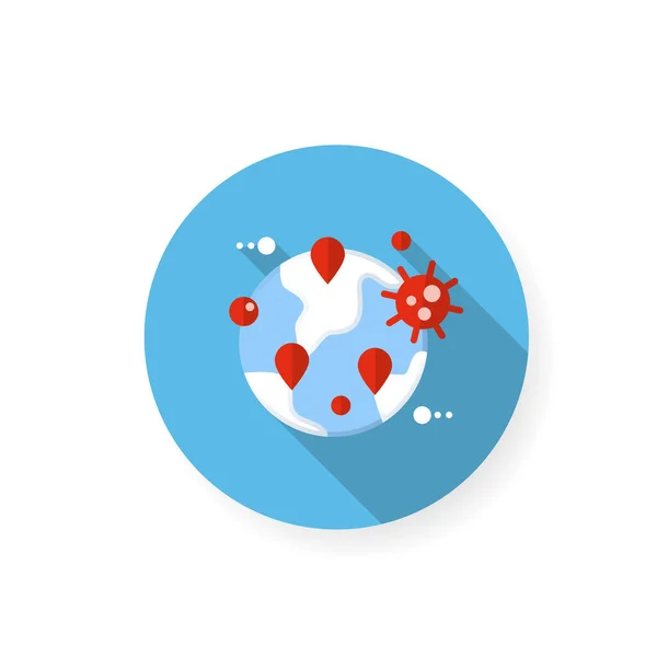 Pandemische kaart plat pictogram — Stockvector