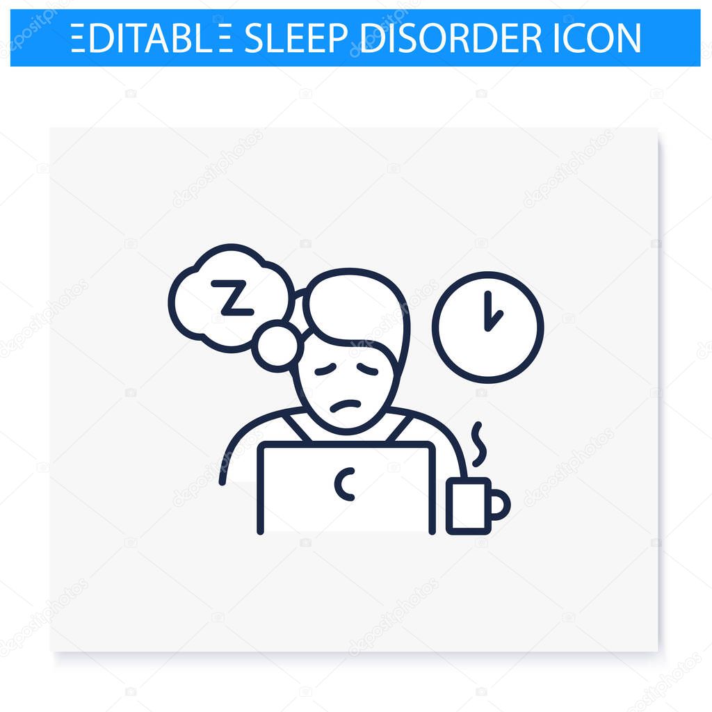 Daily nap need line icon