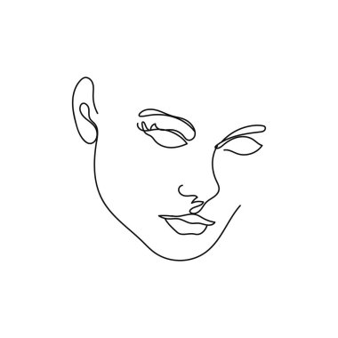 Beautiful portrait continuous line art vector Beautiful portrait continuous line art vector