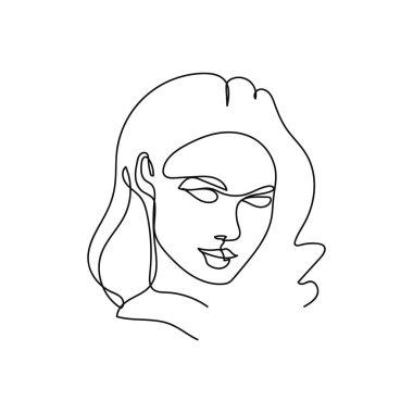 Elegant minimalist portrait continuous line art vector Elegant minimalist portrait continuous line art vector