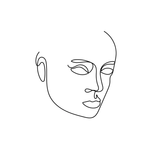 Retrato estilo minimalista línea continua arte — Vector de stock