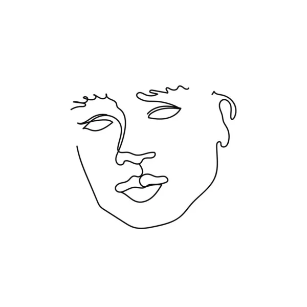 Retrato estilo minimalista linha de arte contínua —  Vetores de Stock