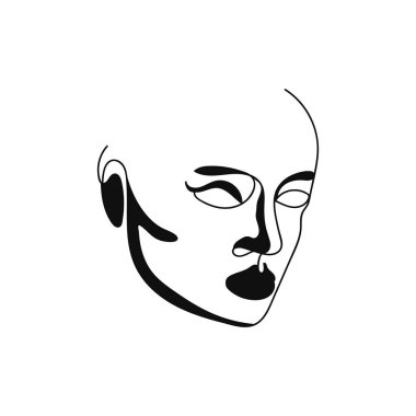 Güzel bir portre. Sürekli siluet sanat.