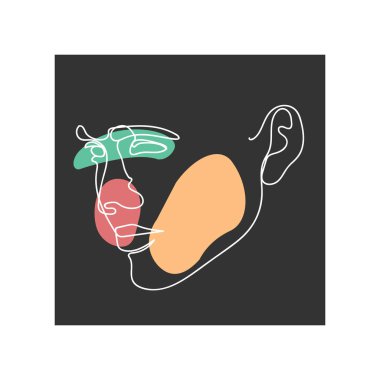 Elegant profile continuous silhouette art vector Elegant profile continuous silhouette art vector